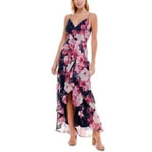 Crystal Doll Womens Floral Ruffled Hi-Low Maxi Dress Juniors  9